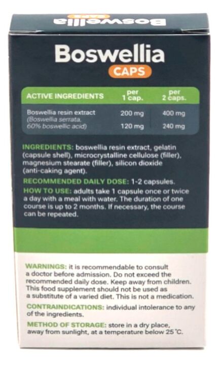 Boswellia istruzioni per l'uso